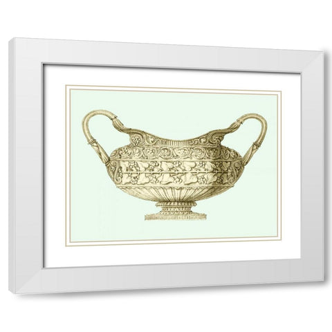 Celadon Porcelain I White Modern Wood Framed Art Print with Double Matting by Vision Studio