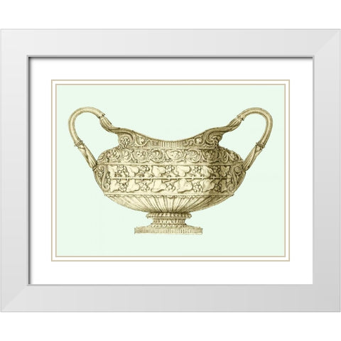Celadon Porcelain I White Modern Wood Framed Art Print with Double Matting by Vision Studio