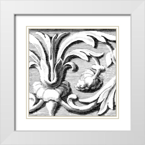 Sculptural Detail I White Modern Wood Framed Art Print with Double Matting by Vision Studio