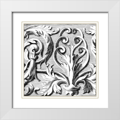 Sculptural Detail II White Modern Wood Framed Art Print with Double Matting by Vision Studio