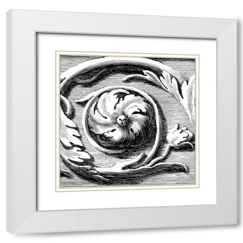 Sculptural Detail V White Modern Wood Framed Art Print with Double Matting by Vision Studio