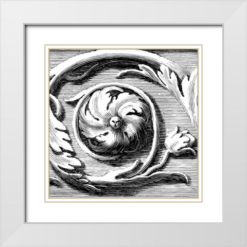 Sculptural Detail V White Modern Wood Framed Art Print with Double Matting by Vision Studio