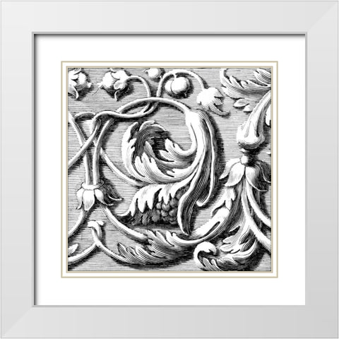 Sculptural Detail VI White Modern Wood Framed Art Print with Double Matting by Vision Studio