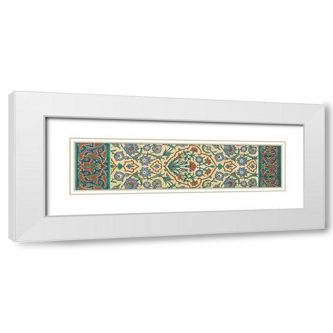Panel Arabesque I White Modern Wood Framed Art Print with Double Matting by Vision Studio