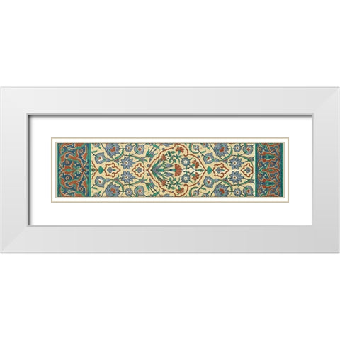 Panel Arabesque I White Modern Wood Framed Art Print with Double Matting by Vision Studio