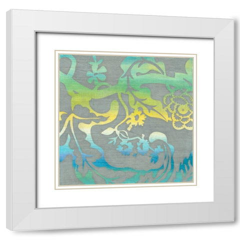 Ombre Garden II White Modern Wood Framed Art Print with Double Matting by Zarris, Chariklia