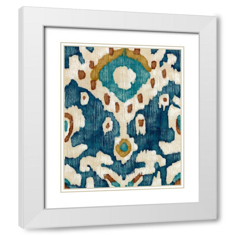 Ocean Ikat II White Modern Wood Framed Art Print with Double Matting by Zarris, Chariklia