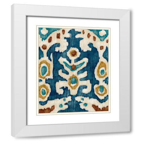 Ocean Ikat III White Modern Wood Framed Art Print with Double Matting by Zarris, Chariklia