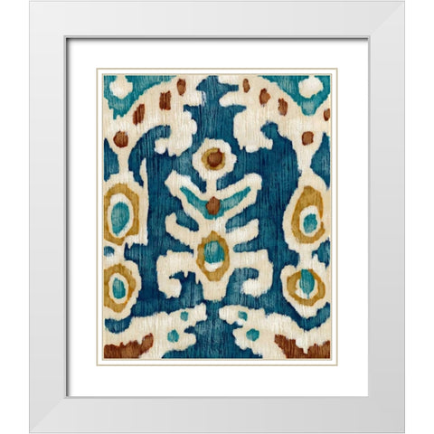 Ocean Ikat III White Modern Wood Framed Art Print with Double Matting by Zarris, Chariklia