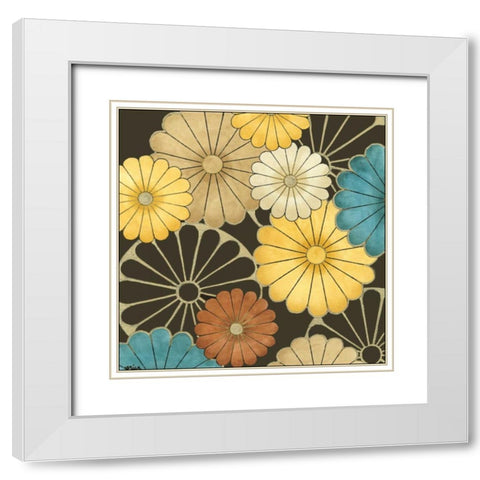 Floral Confetti I White Modern Wood Framed Art Print with Double Matting by Vess, June Erica