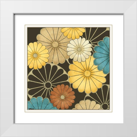 Floral Confetti I White Modern Wood Framed Art Print with Double Matting by Vess, June Erica