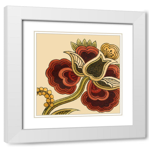 Paprika Floral I White Modern Wood Framed Art Print with Double Matting by Vess, June Erica