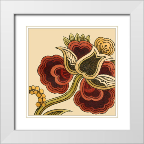 Paprika Floral I White Modern Wood Framed Art Print with Double Matting by Vess, June Erica