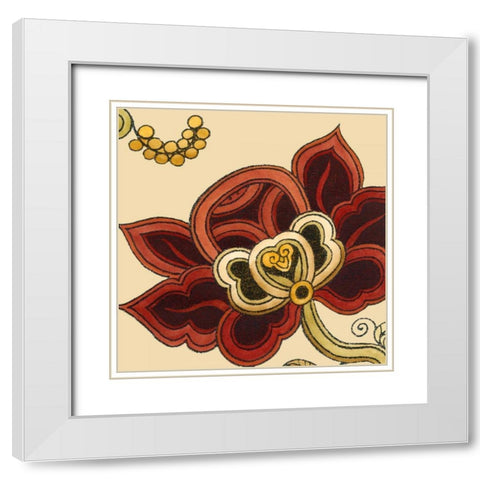 Paprika Floral II White Modern Wood Framed Art Print with Double Matting by Vess, June Erica