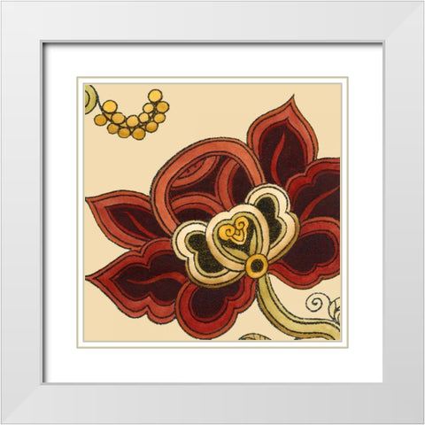 Paprika Floral II White Modern Wood Framed Art Print with Double Matting by Vess, June Erica