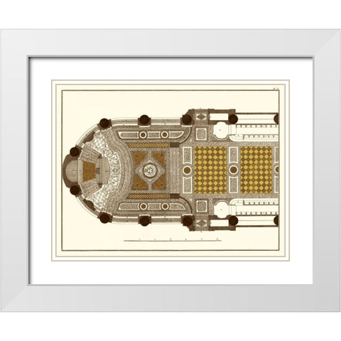 French Marquetry I White Modern Wood Framed Art Print with Double Matting by Vision Studio