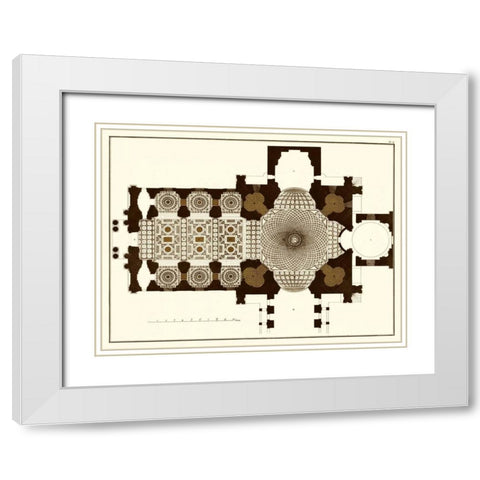French Marquetry II White Modern Wood Framed Art Print with Double Matting by Vision Studio