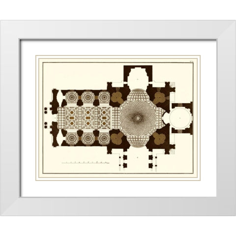 French Marquetry II White Modern Wood Framed Art Print with Double Matting by Vision Studio