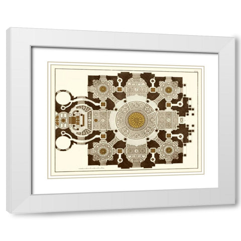 French Marquetry III White Modern Wood Framed Art Print with Double Matting by Vision Studio