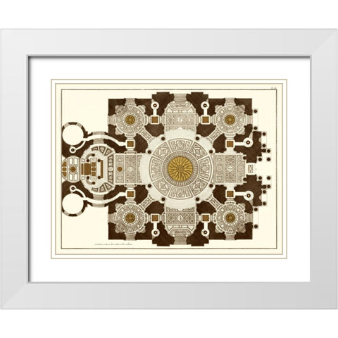 French Marquetry III White Modern Wood Framed Art Print with Double Matting by Vision Studio