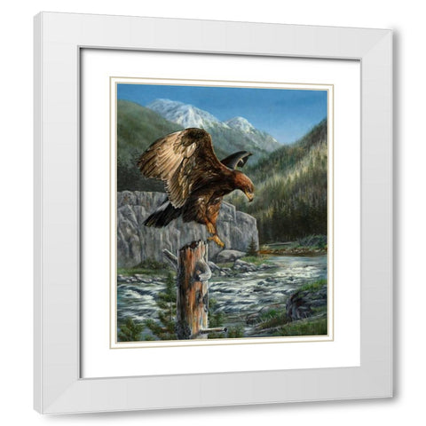 Golden Glory White Modern Wood Framed Art Print with Double Matting by Mock, Carolyn