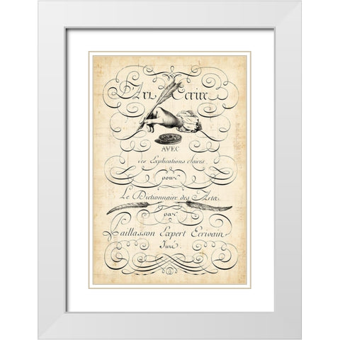 The Art of Penmanship White Modern Wood Framed Art Print with Double Matting by Vision Studio