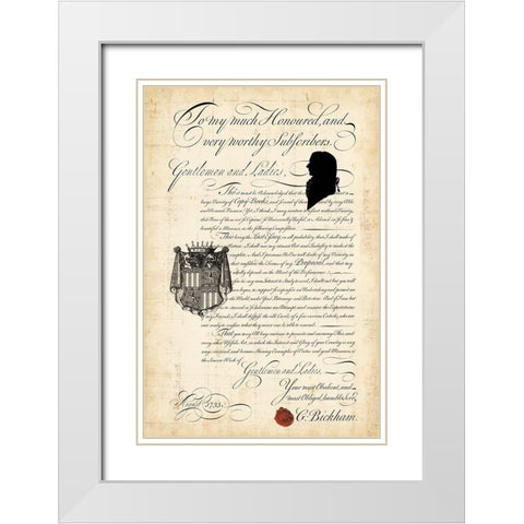 Bickhams Proposal White Modern Wood Framed Art Print with Double Matting by Vision Studio