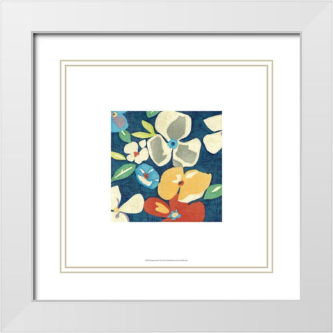 Indigo Garden VII White Modern Wood Framed Art Print with Double Matting by Zarris, Chariklia