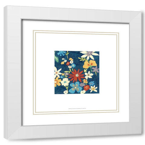 Indigo Garden VIII White Modern Wood Framed Art Print with Double Matting by Zarris, Chariklia