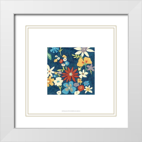 Indigo Garden VIII White Modern Wood Framed Art Print with Double Matting by Zarris, Chariklia