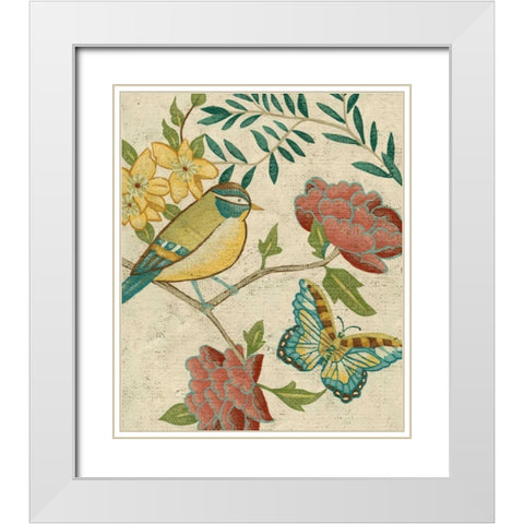 Antique Aviary I White Modern Wood Framed Art Print with Double Matting by Zarris, Chariklia