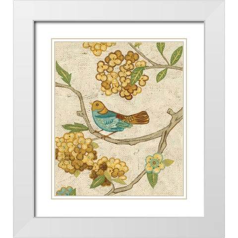 Antique Aviary II White Modern Wood Framed Art Print with Double Matting by Zarris, Chariklia