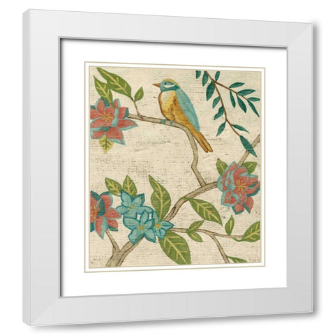 Antique Aviary IV White Modern Wood Framed Art Print with Double Matting by Zarris, Chariklia