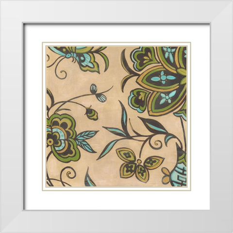 Heirloom Floral I White Modern Wood Framed Art Print with Double Matting by Vess, June Erica