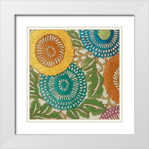 Sakura Blossoms II White Modern Wood Framed Art Print with Double Matting by Zarris, Chariklia