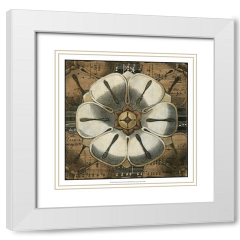 Rosette Detail I White Modern Wood Framed Art Print with Double Matting by Vision Studio