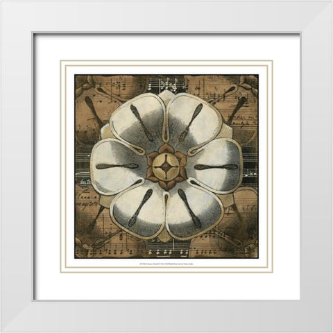 Rosette Detail I White Modern Wood Framed Art Print with Double Matting by Vision Studio