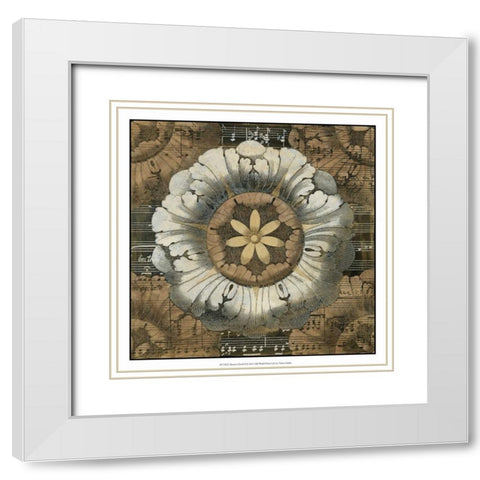 Rosette Detail II White Modern Wood Framed Art Print with Double Matting by Vision Studio