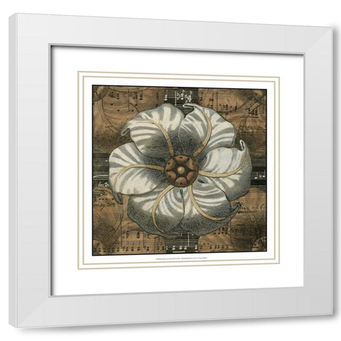 Rosette Detail III White Modern Wood Framed Art Print with Double Matting by Vision Studio