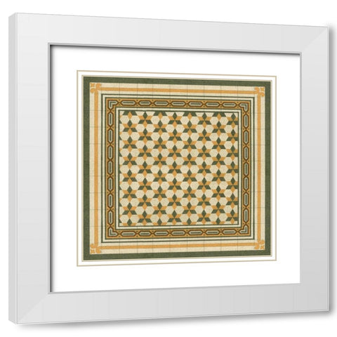 Italian Mosaic III White Modern Wood Framed Art Print with Double Matting by Vision Studio