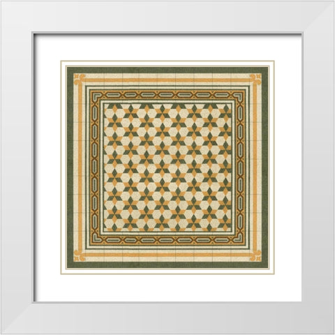 Italian Mosaic III White Modern Wood Framed Art Print with Double Matting by Vision Studio