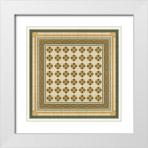 Italian Mosaic IV White Modern Wood Framed Art Print with Double Matting by Vision Studio