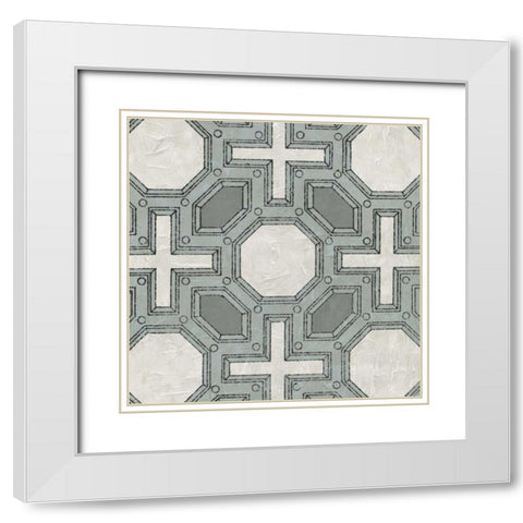 Caisson I White Modern Wood Framed Art Print with Double Matting by Vision Studio