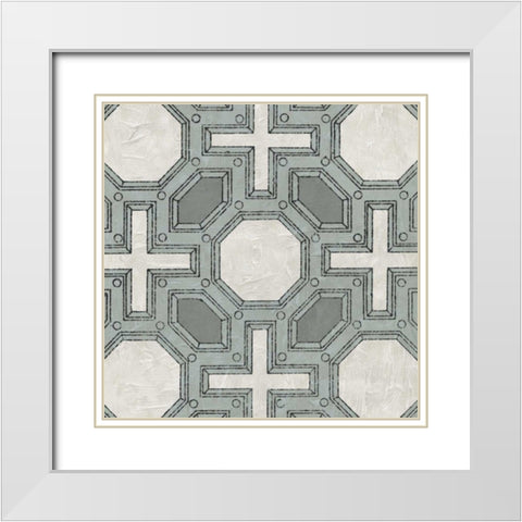 Caisson I White Modern Wood Framed Art Print with Double Matting by Vision Studio
