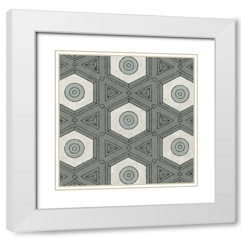 Caisson II White Modern Wood Framed Art Print with Double Matting by Vision Studio