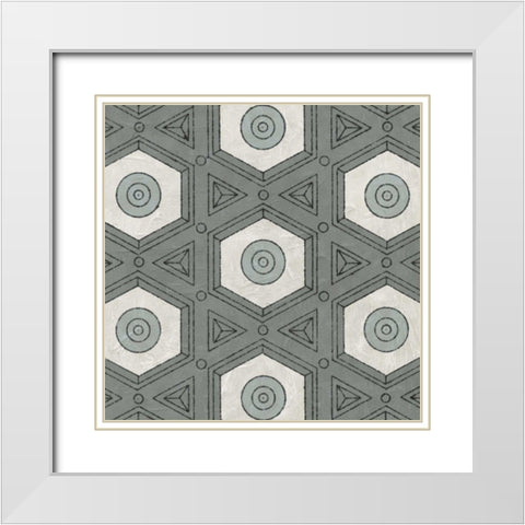 Caisson II White Modern Wood Framed Art Print with Double Matting by Vision Studio
