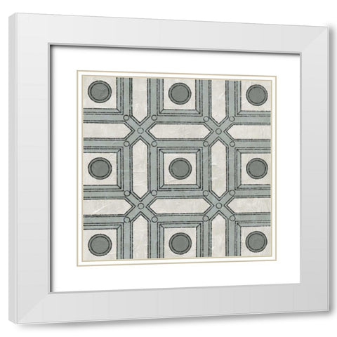 Caisson III White Modern Wood Framed Art Print with Double Matting by Vision Studio