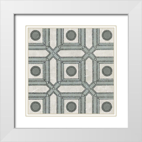 Caisson III White Modern Wood Framed Art Print with Double Matting by Vision Studio