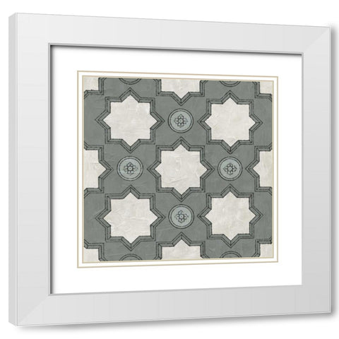 Caisson IV White Modern Wood Framed Art Print with Double Matting by Vision Studio