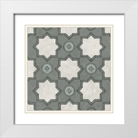 Caisson IV White Modern Wood Framed Art Print with Double Matting by Vision Studio